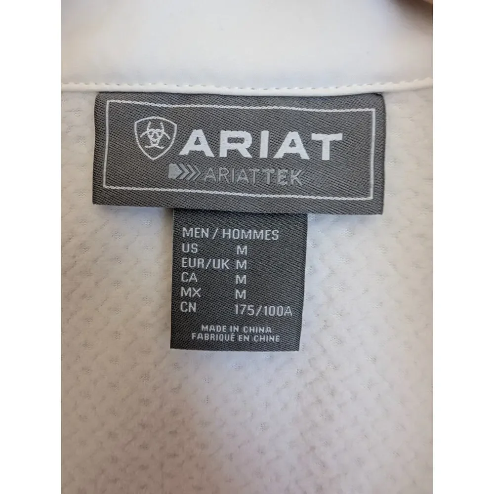Ariat New Team Softshell Mexico Jacket Men Medium White Long Sleeve Full Zip NWT
